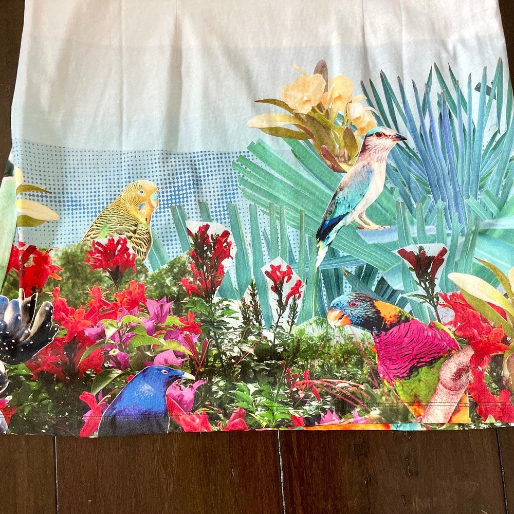 Paul Smith, NWT, Exotic Bird/Flora Graphic Print , T-Shirt Dress ~ Size L - Picture 8 of 8